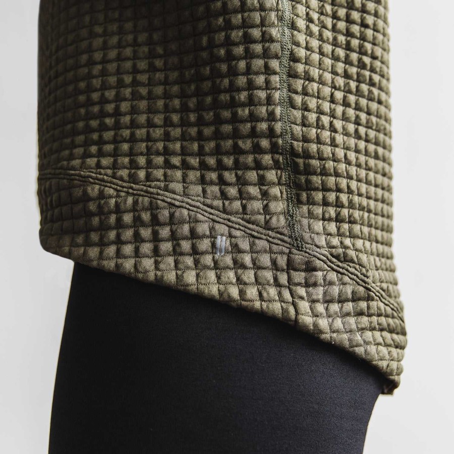 Women NOBULL Pullovers & Hoodies | Women'S Quilted Crew Pullover Army Green