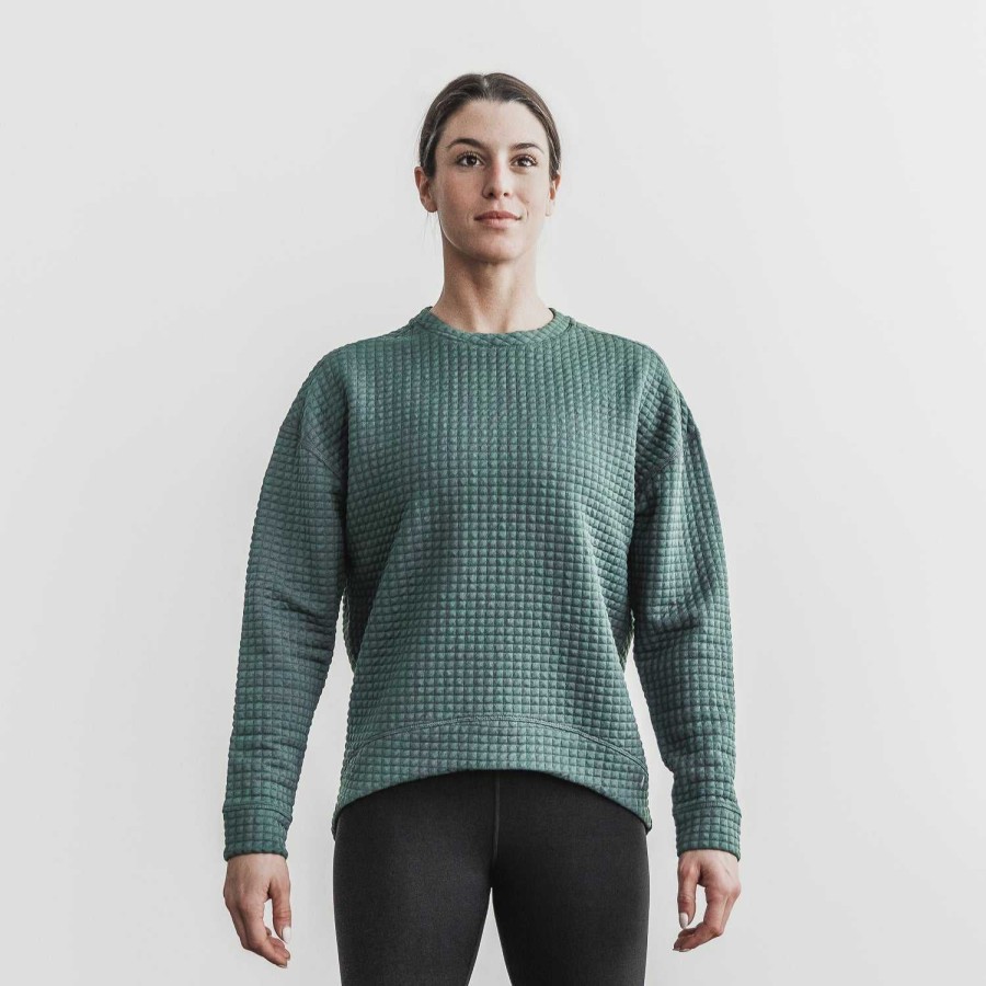 Women NOBULL Pullovers & Hoodies | Women'S Quilted Crew Pullover Sedona Sage